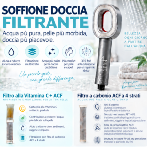 FILTRO per SOFFIONE DOCCIA CARBONIO + VITAMINA C
