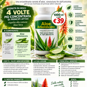 ALOE ARBORESCENS – PURO SUCCO FRESCO 100% NON DILUITO